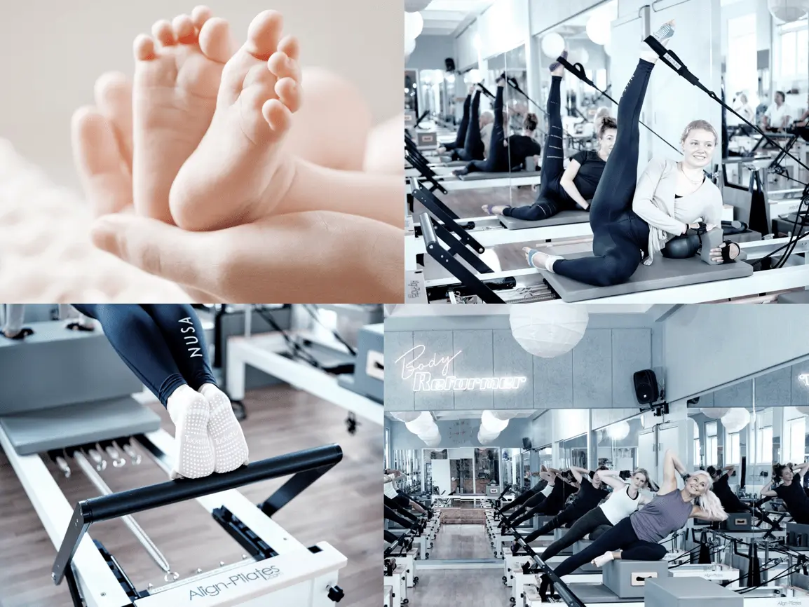 Kickstart Reformer Baby&Me, pilates, reformer, baby og mor hold